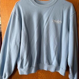 Hollister Pastel Blue Embroidered Logo Sweatshirt